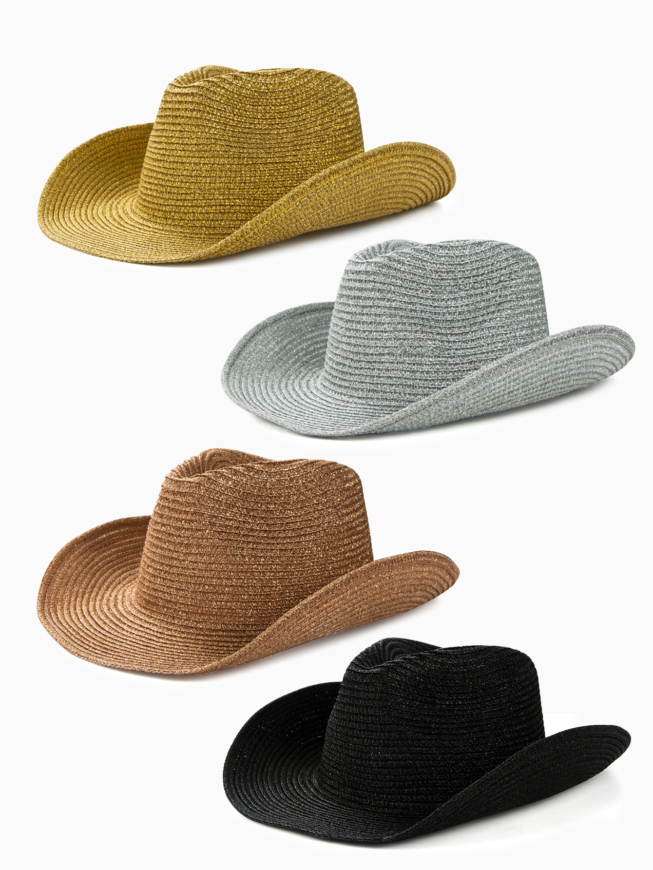 Women's Casual Modern Style Shiny Solid Color Crimping Big Eaves Straw Hat display picture 9