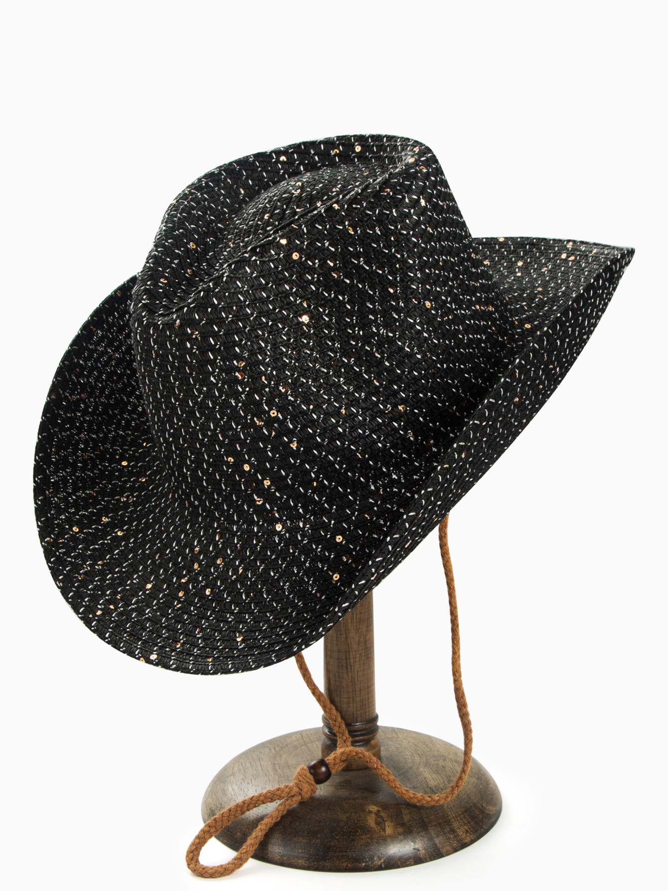 Women's Casual Solid Color Sequins Crimping Big Eaves Straw Hat display picture 8