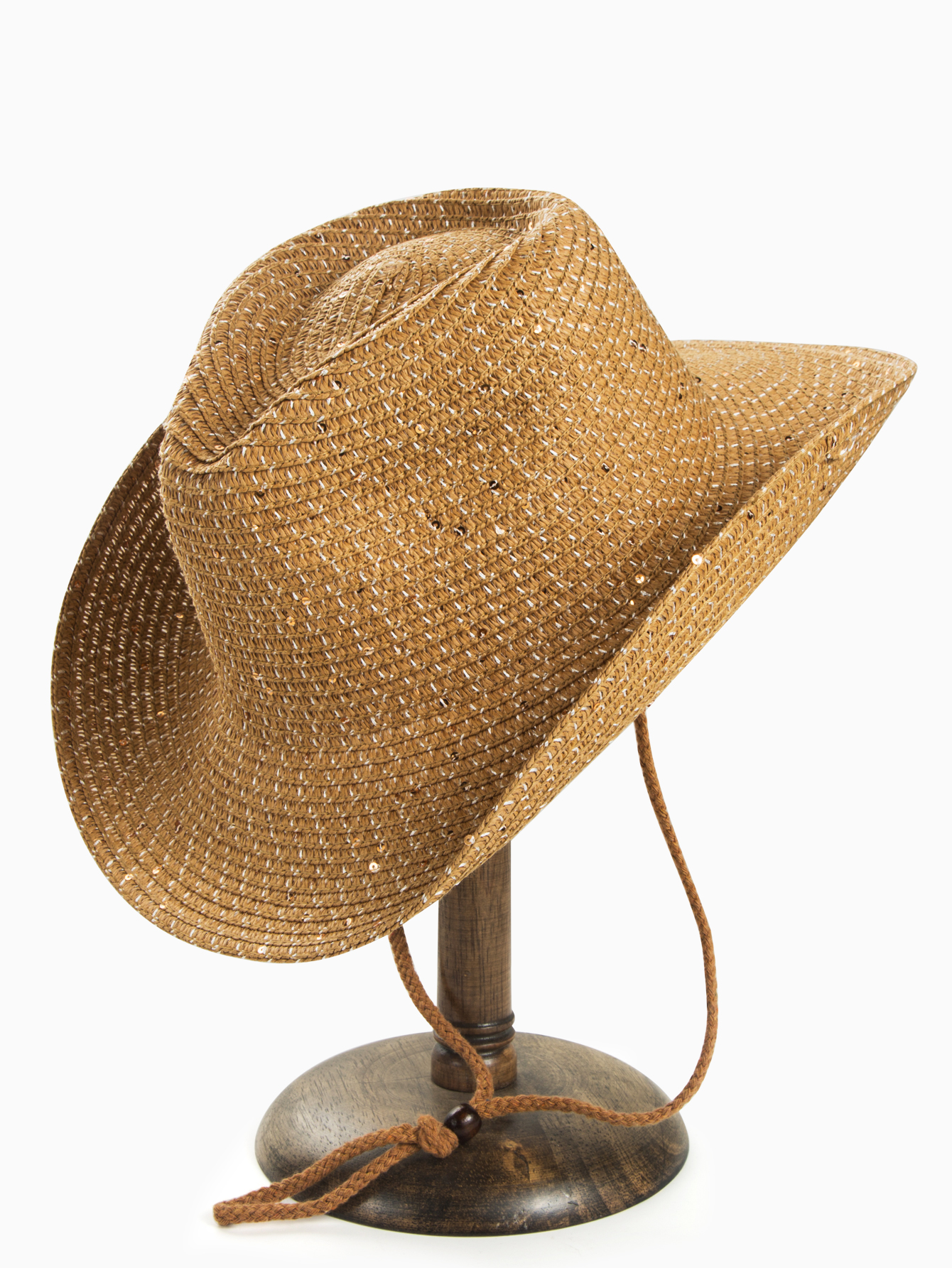 امرأة غير رسمي اللون الصامد الترتر العقص طنف كبيرة قبعة من القش display picture 10