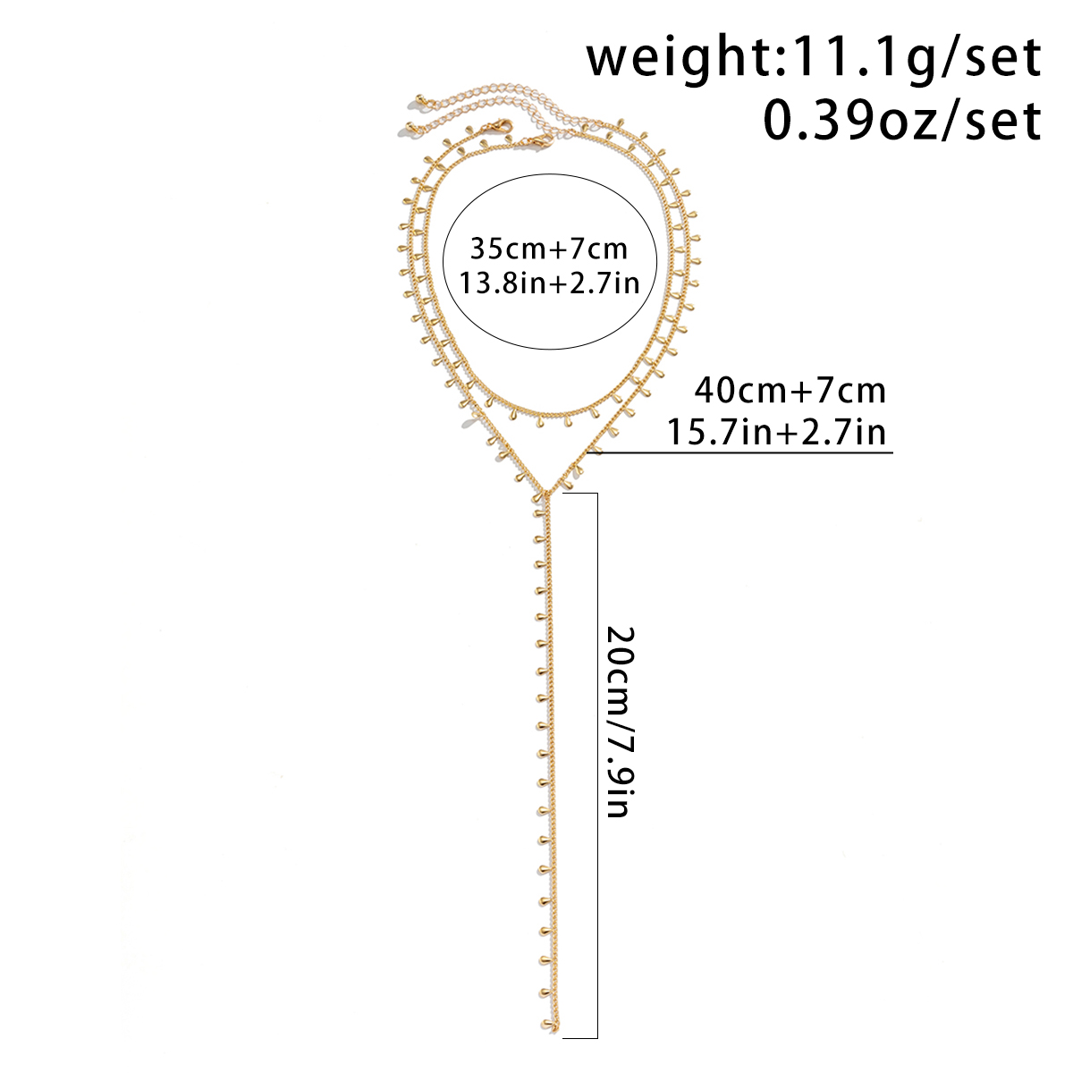 Copper Sexy Simple Style Classic Style Water Droplets Layered Tassel Long Necklace display picture 1