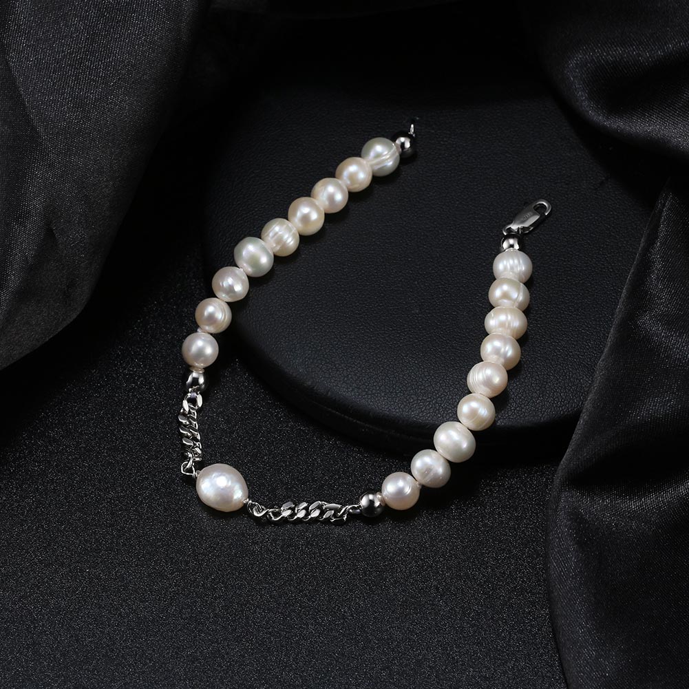 Simple Style Solid Color Freshwater Pearl Sterling Silver 14K Gold Plated Bracelets In Bulk display picture 2