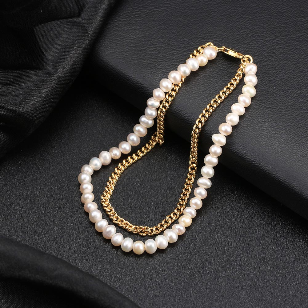 Sterling Silver 14K Gold Plated Simple Style Solid Color Pearl Bracelets display picture 5