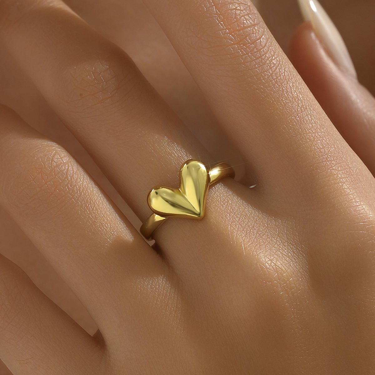 Wholesale Vintage Style Pastoral Simple Style Heart Shape Solid Color Copper 18K Gold Plated Open Rings display picture 19