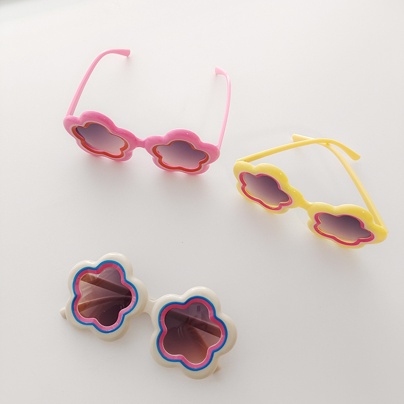 هيب هوب حلو فني ورد الكمبيوتر مادة صمغية إطار بيضاوي اطار كامل الاطفال النظارات الشمسية display picture 2