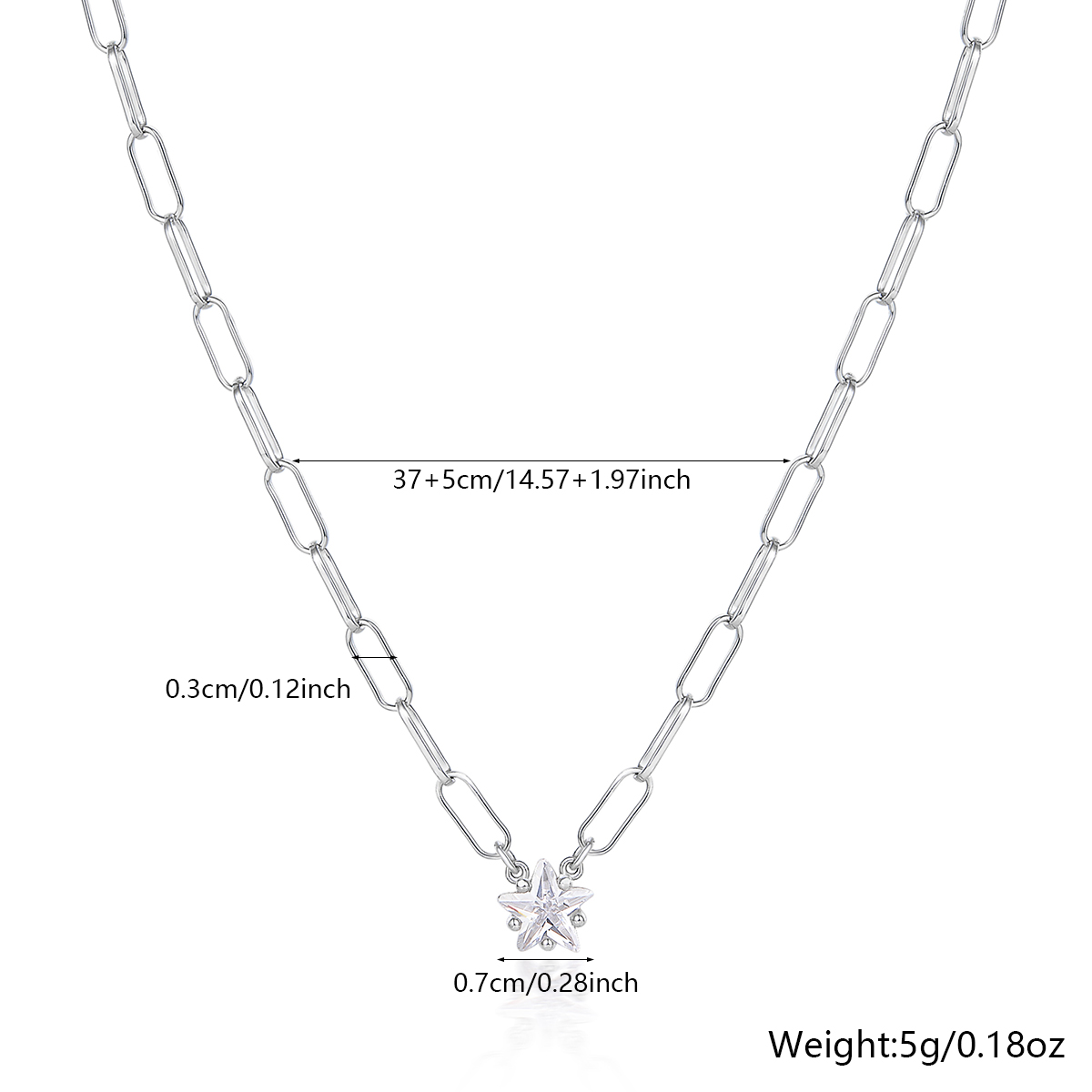 Sterling Silber Weißgold Plattiert Einfacher Stil Pentagramm Quadrat Herzform Überzug Inlay Zirkon Halskette Mit Anhänger display picture 2
