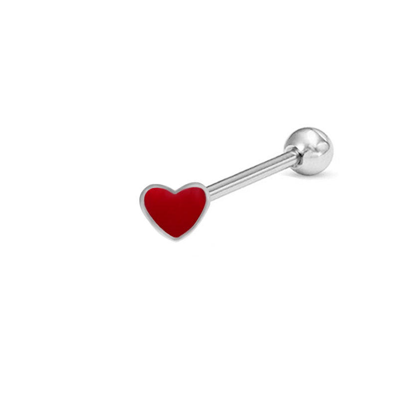 1 Piece Tongue Rings Funny Punk Animal Heart Shape Butterfly Stainless Steel Copper Painted Epoxy Inlay Acrylic Rhinestones White Gold Plated Tongue Rings display picture 3