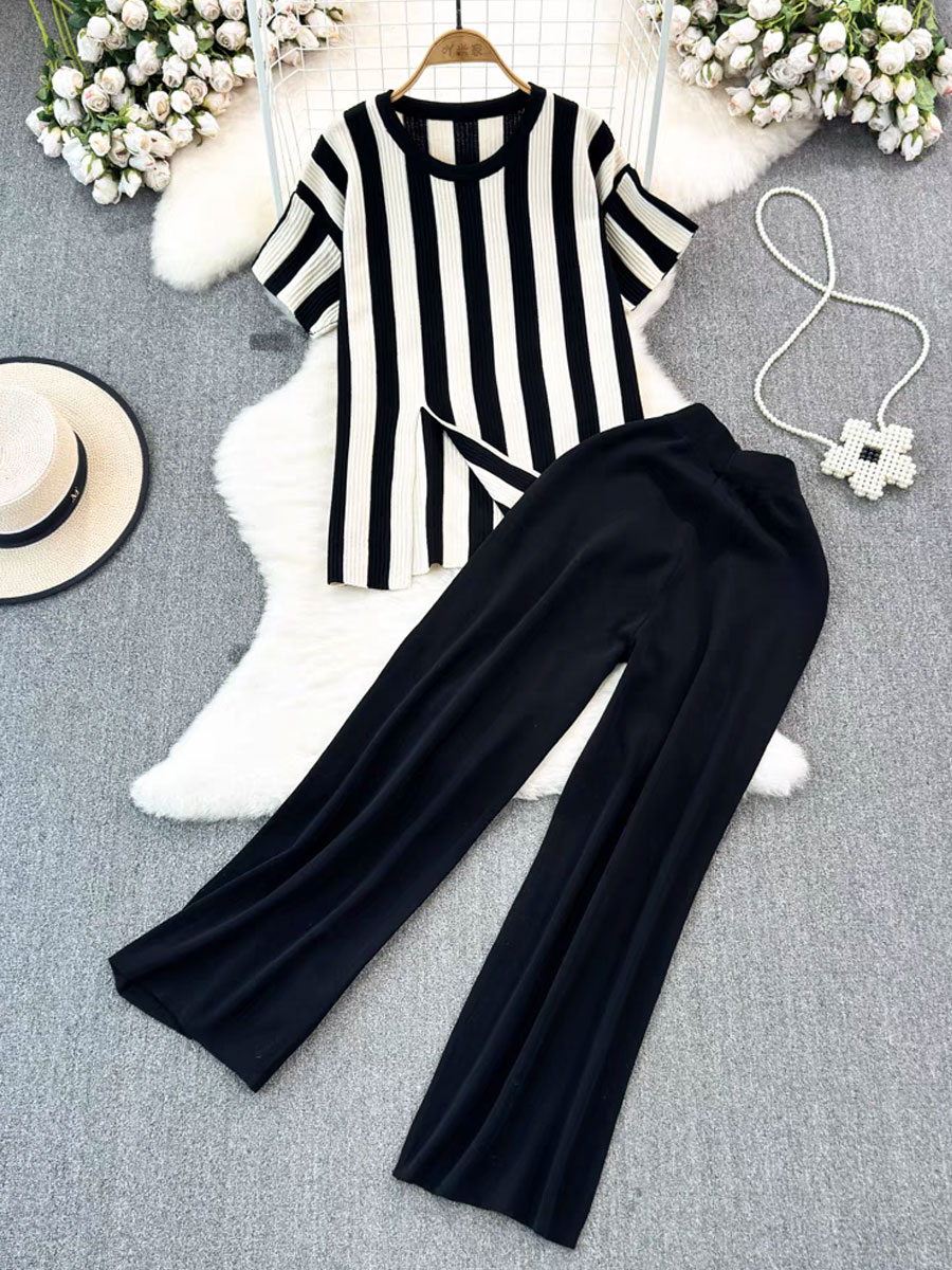 Daily Street Women's Casual Stripe Polyester Pants Sets Pants Sets display picture 5