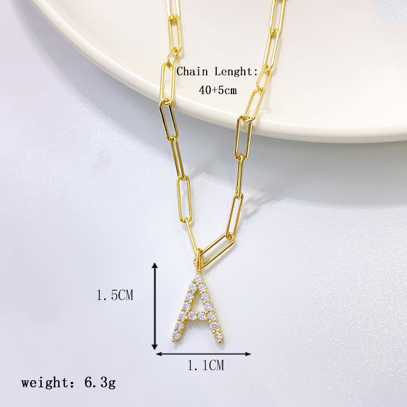 Sterling Silver Y2K Casual Simple Style Letter Plating Inlay Zircon Pendant Necklace display picture 5
