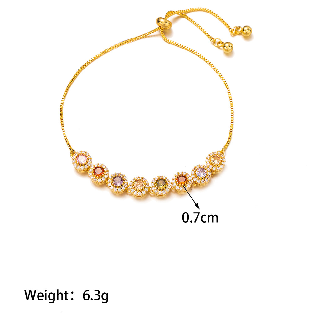 304 Stainless Steel 18K Gold Plated Elegant Simple Style Commute Inlay Moon Heart Shape Artificial Rhinestones Bracelets display picture 4