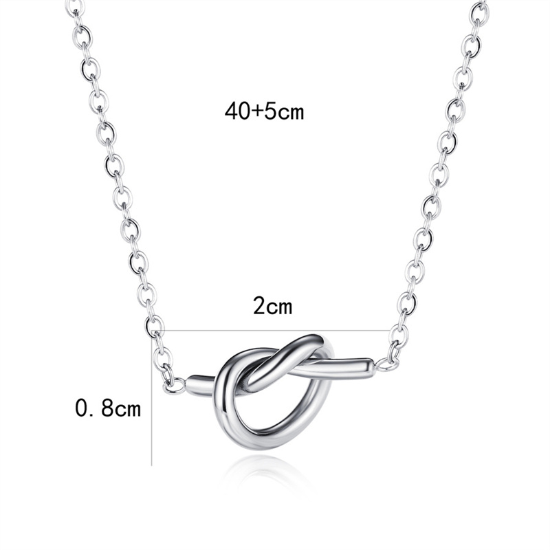 De Gros Sucré Style Simple Forme De Cœur Nouer Acier Inoxydable 201 Placage Incruster Or Blanc Plaqué Zircon Collier display picture 1