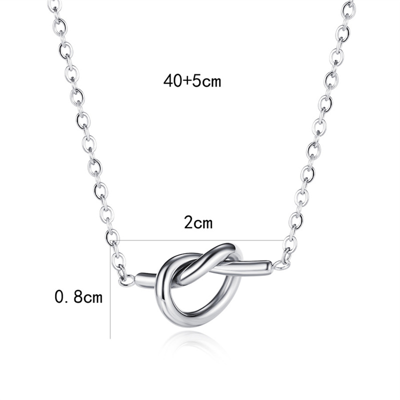 Wholesale Sweet Simple Style Heart Shape Knot 201 Stainless Steel Plating Inlay White Gold Plated Zircon Necklace display picture 1