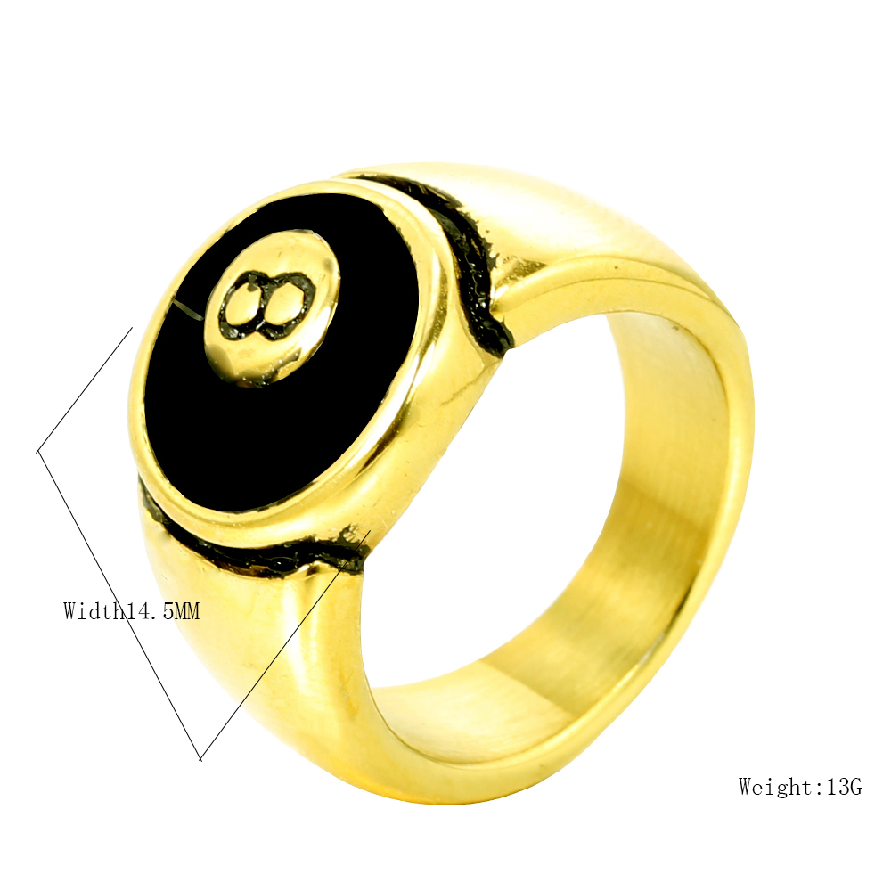 Hip-Hop Retro Number Stainless Steel None 18K Gold Plated Unisex Rings display picture 1
