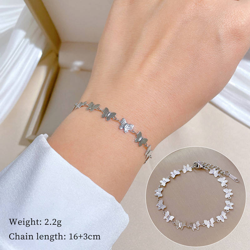 Titanium Steel Classic Style Commute Butterfly Bracelets display picture 3