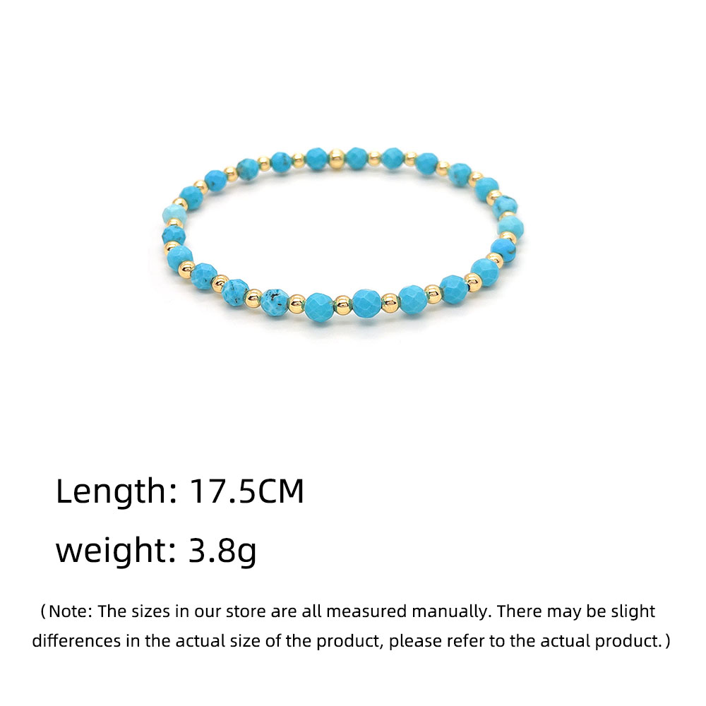 IG Style Handmade Simple Style Round Beaded Turquoise Copper Bracelets In Bulk display picture 1