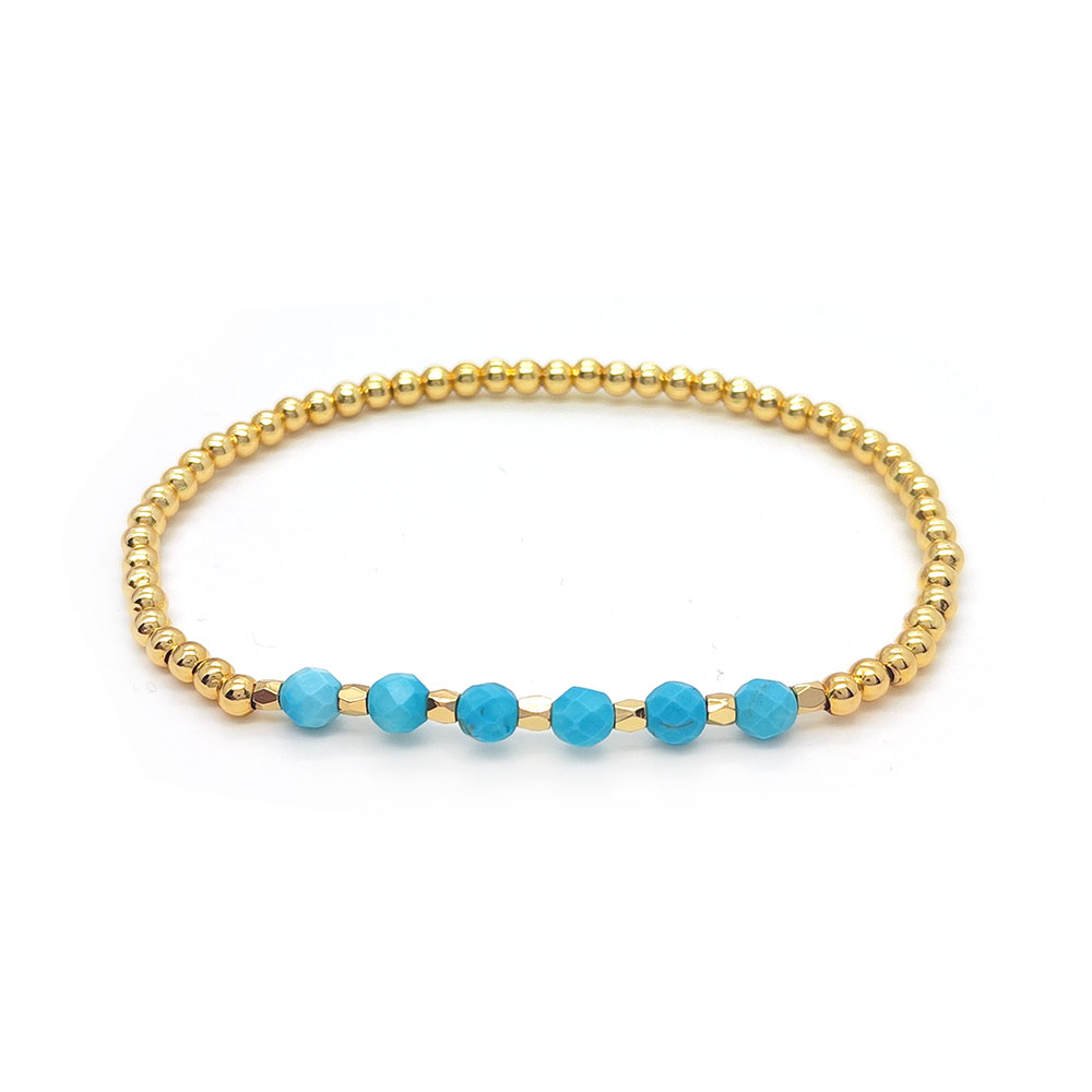Style IG Fait Main Style Simple Rond Perlé Turquoise Le Cuivre Bracelets En Masse display picture 6
