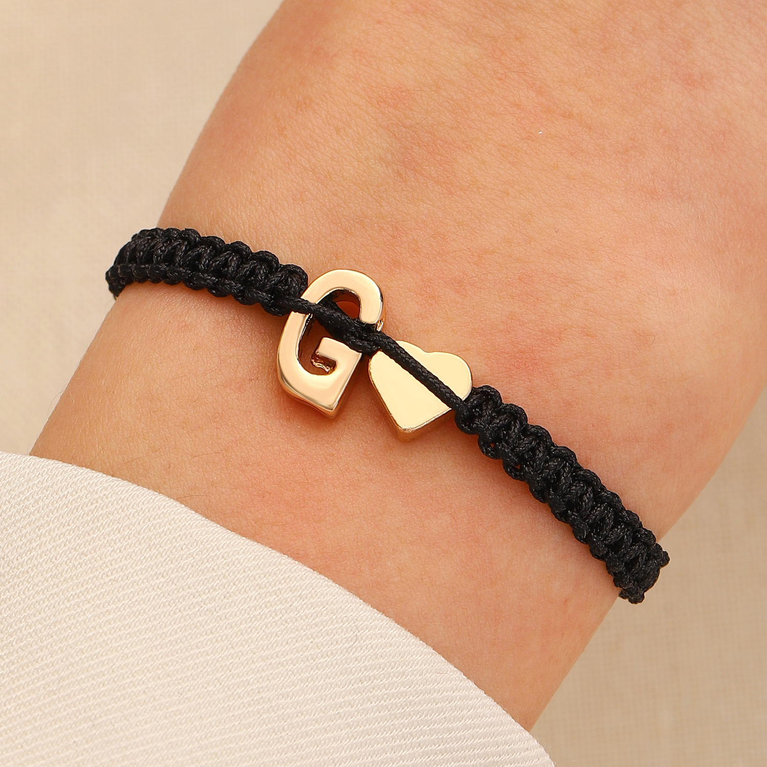 Simple Style Letter Heart Shape Alloy Braid Women's Bracelets display picture 2