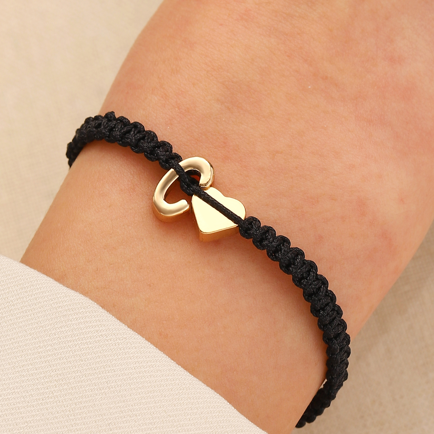 Simple Style Letter Heart Shape Alloy Braid Women's Bracelets display picture 8