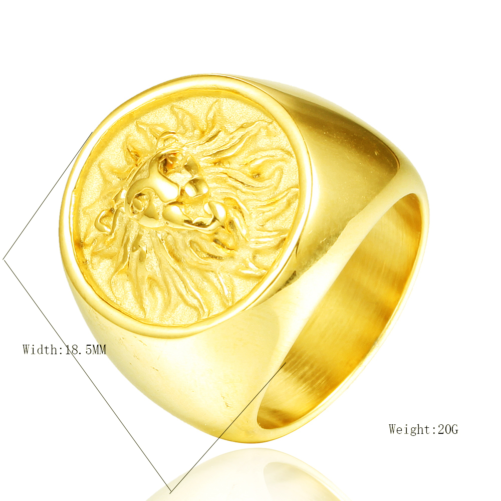 Hip-Hop Lion Stainless Steel Plating None 18K Gold Plated Men's Rings display picture 1