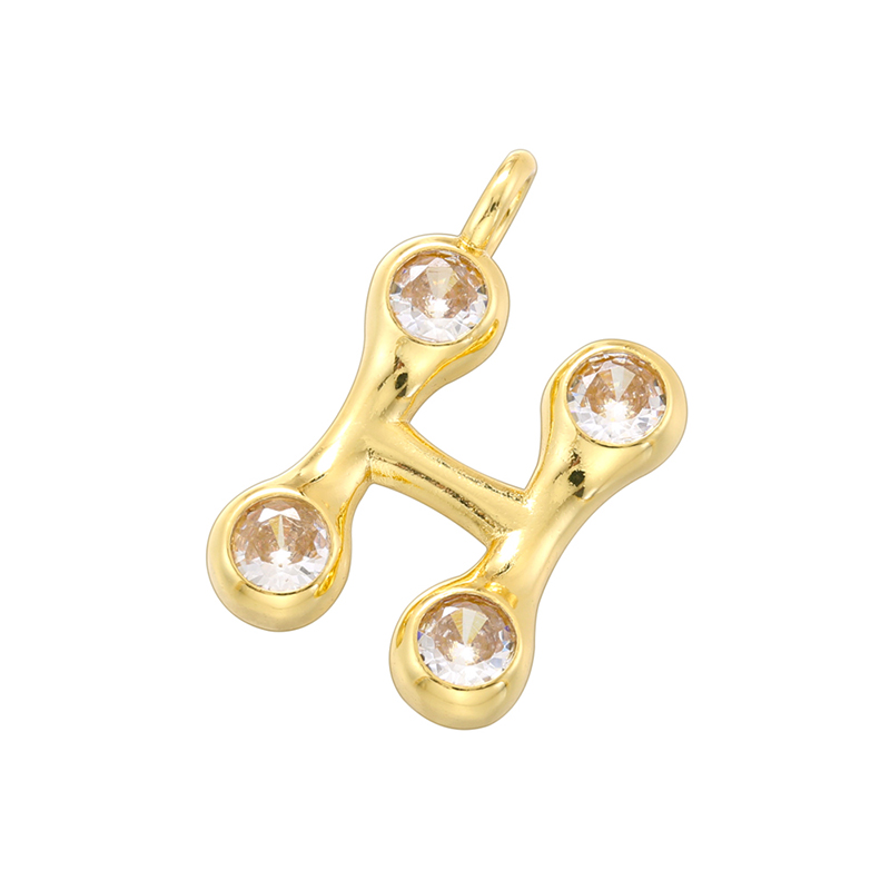 1 Piece 18*22.5mm Copper Zircon 18K Gold Plated Letter Polished Pendant display picture 37
