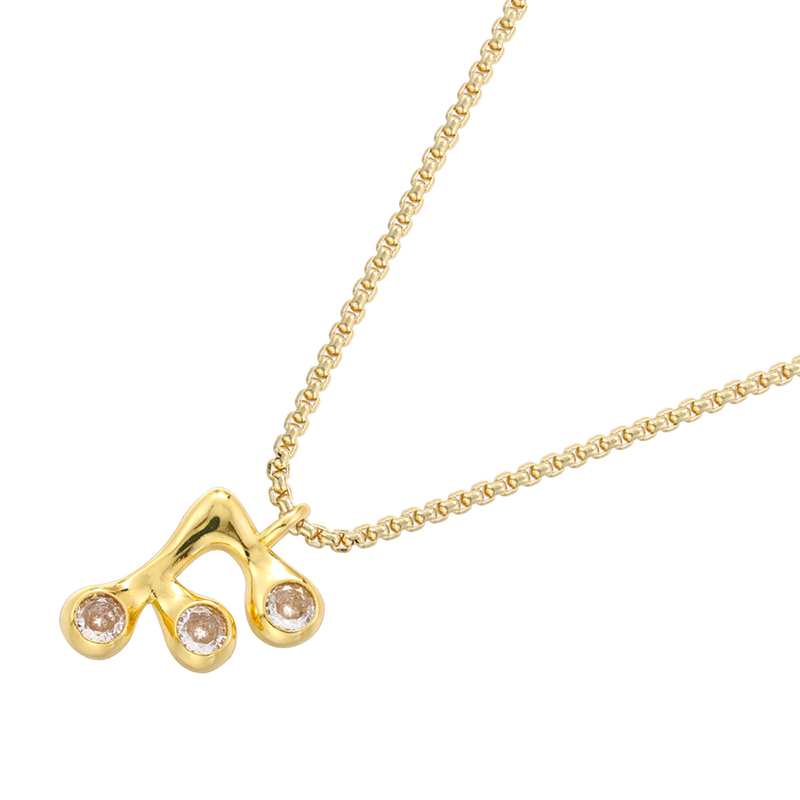 Brass 18K Gold Plated IG Style Casual Elegant Letter Inlay Zircon Pendant Necklace display picture 35