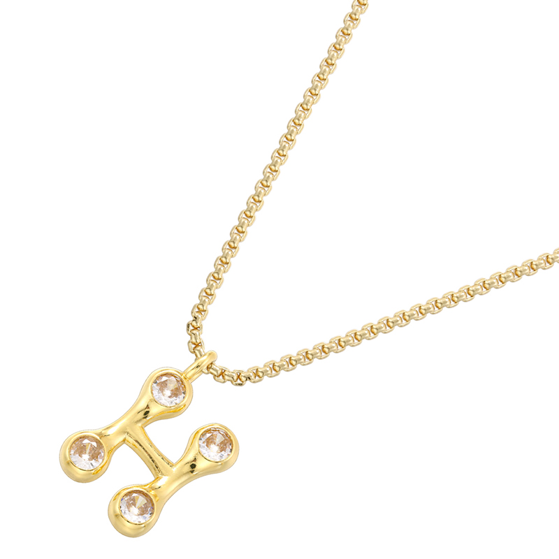 Brass 18K Gold Plated IG Style Casual Elegant Letter Inlay Zircon Pendant Necklace display picture 37