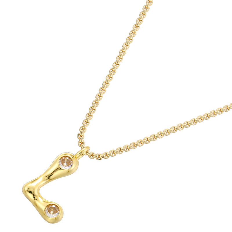 Brass 18K Gold Plated IG Style Casual Elegant Letter Inlay Zircon Pendant Necklace display picture 41