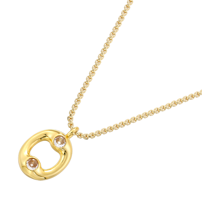 Brass 18K Gold Plated IG Style Casual Elegant Letter Inlay Zircon Pendant Necklace display picture 44
