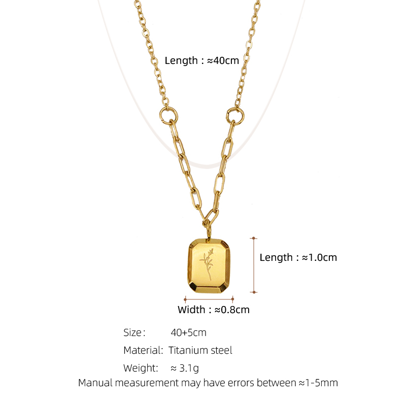 304 Stainless Steel 18K Gold Plated French Style Simple Style Letter Plant Pendant Necklace display picture 6