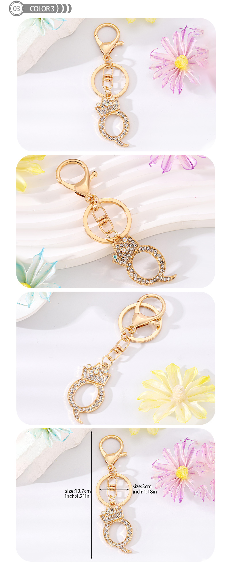 Simple Style Letter Crown Alloy Plating Inlay Rhinestones Bag Pendant Keychain display picture 4