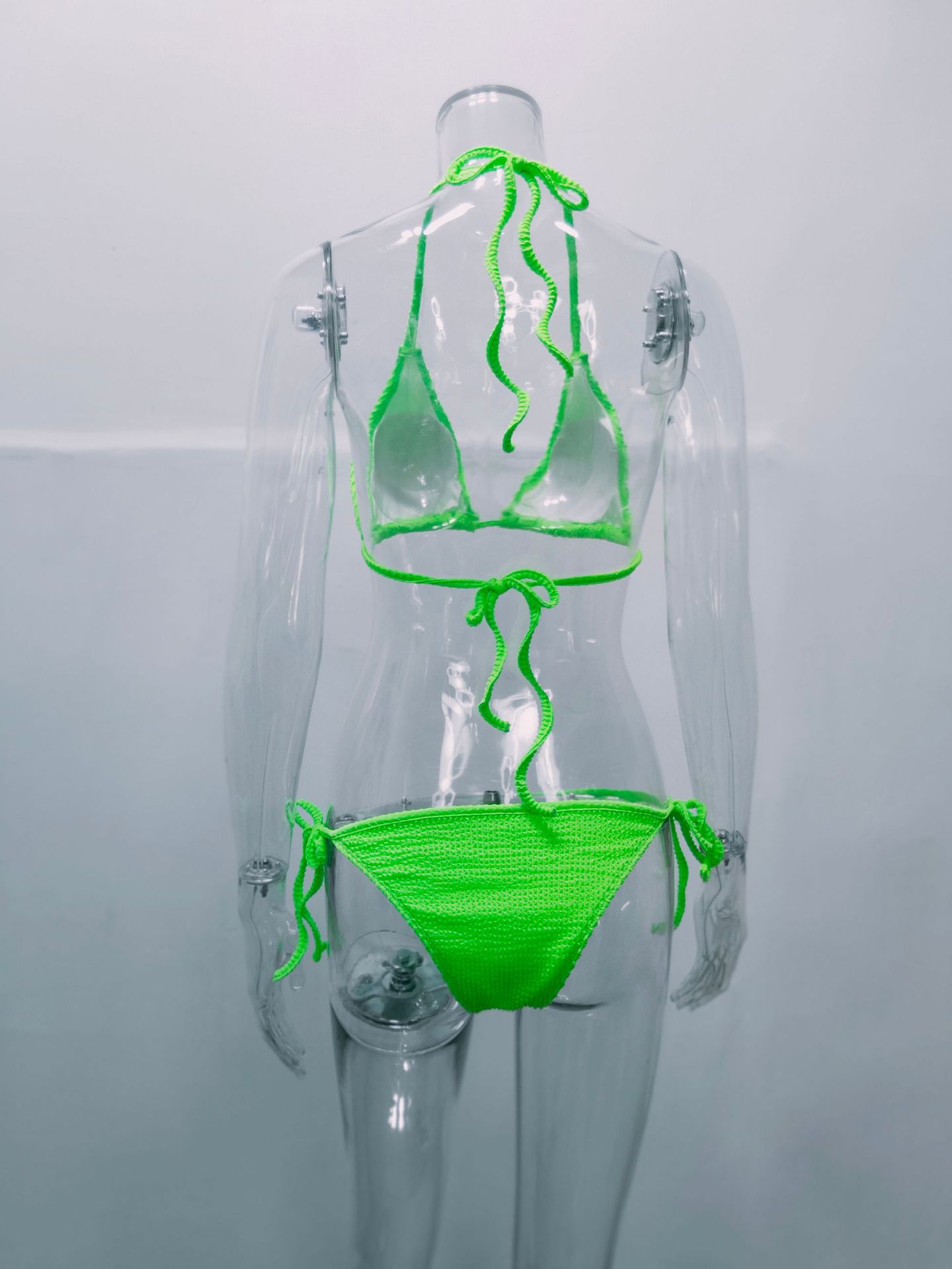 Mujeres Color Sólido Escotado Por Detrás Juego De 2 Piezas Bikinis display picture 7