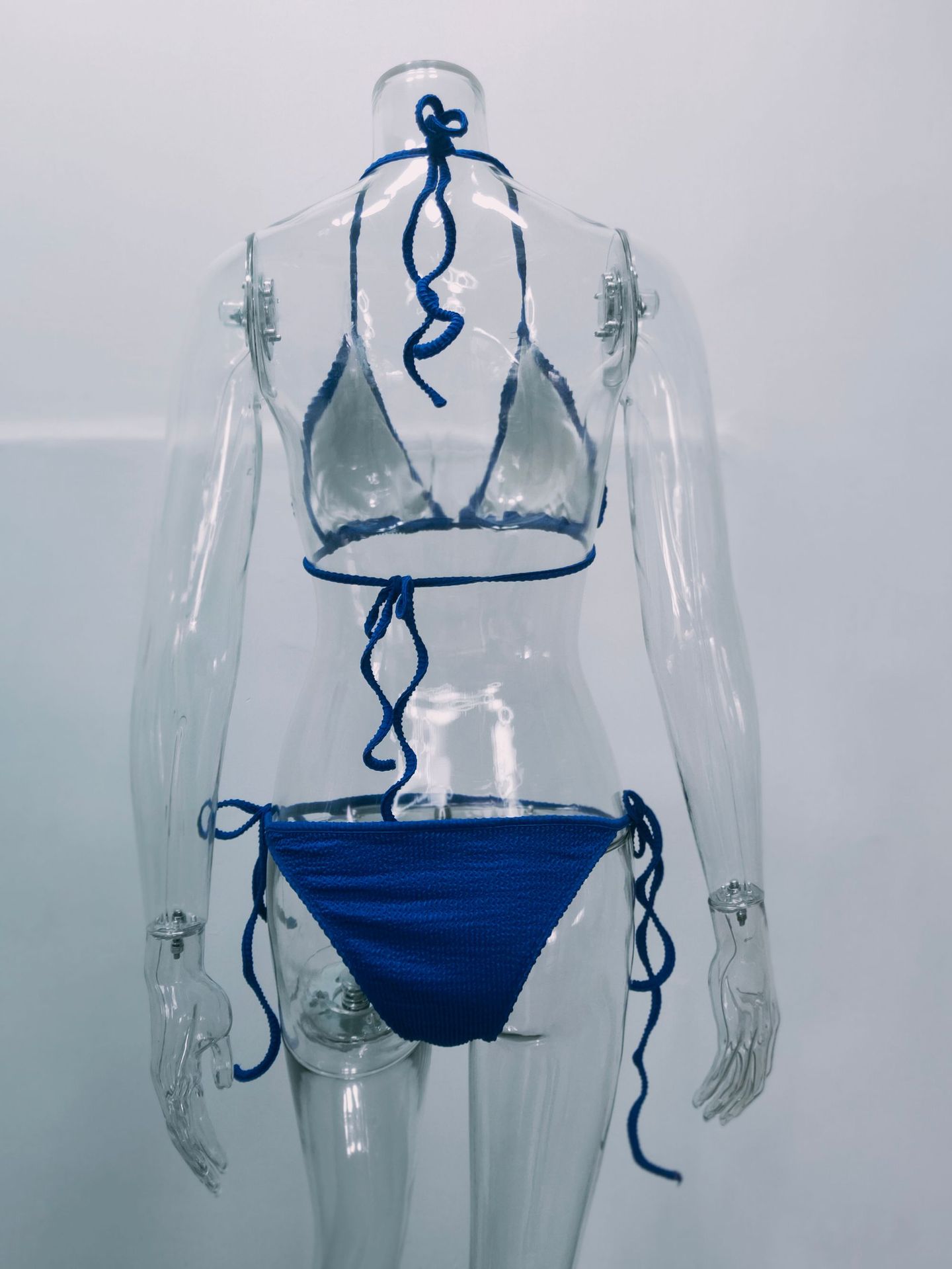 Mujeres Color Sólido Escotado Por Detrás Juego De 2 Piezas Bikinis display picture 12