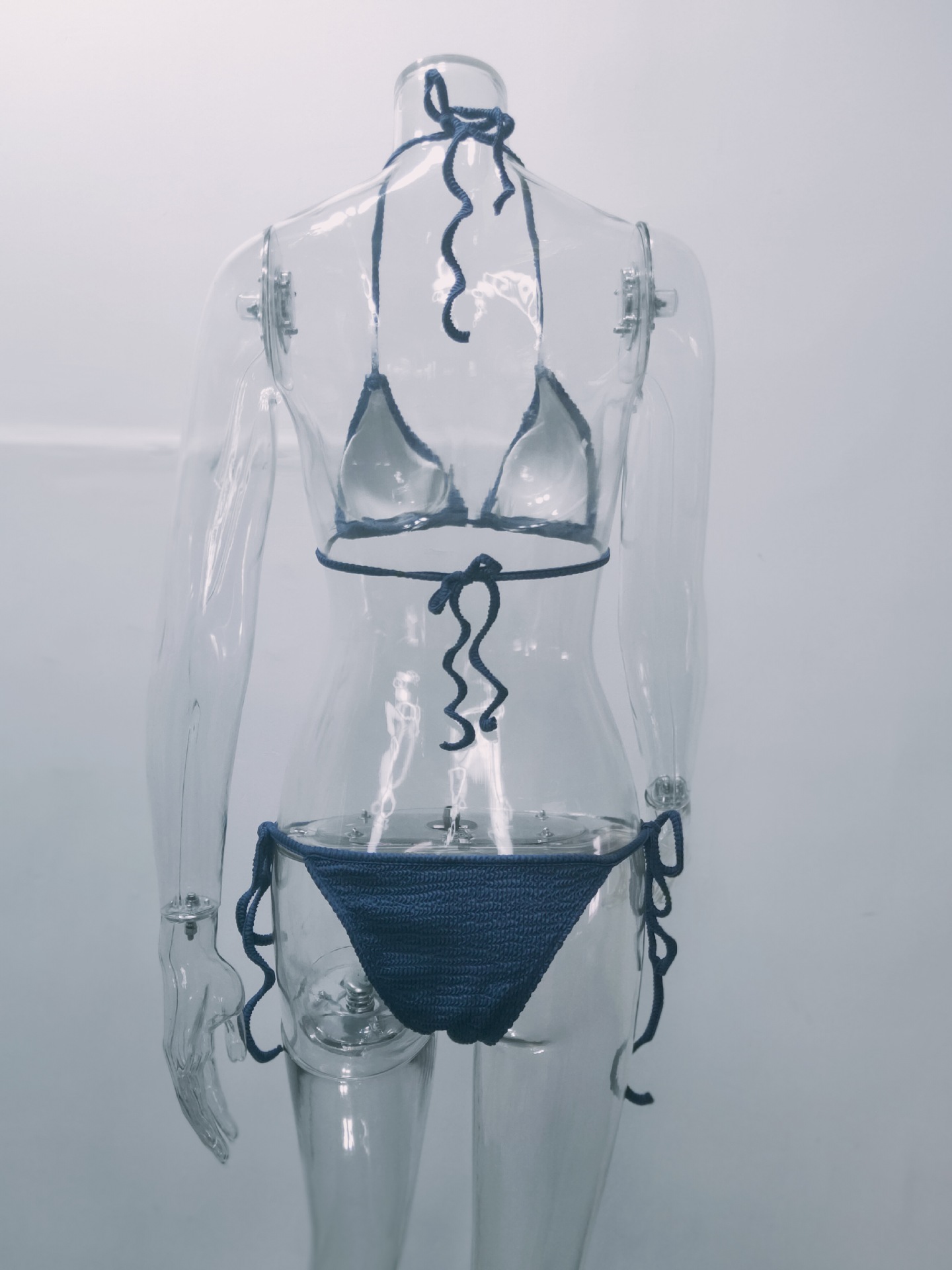 Mujeres Color Sólido Escotado Por Detrás Juego De 2 Piezas Bikinis display picture 26