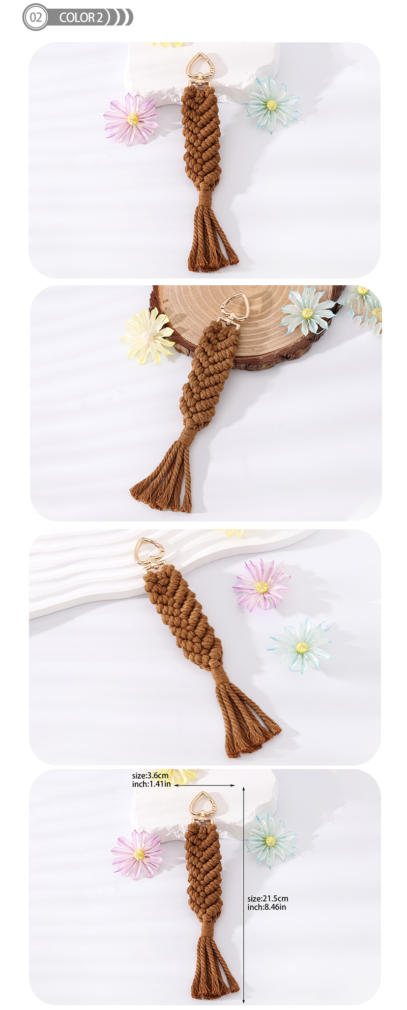 Simple Style Solid Color Cotton Plating Braid Bag Pendant Keychain display picture 3