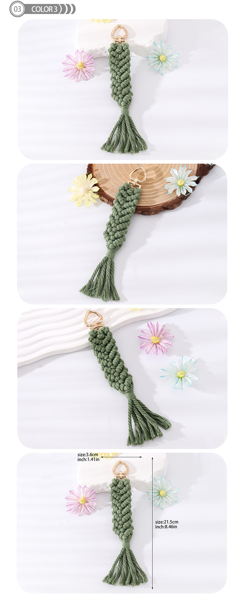 Simple Style Solid Color Cotton Plating Braid Bag Pendant Keychain display picture 4