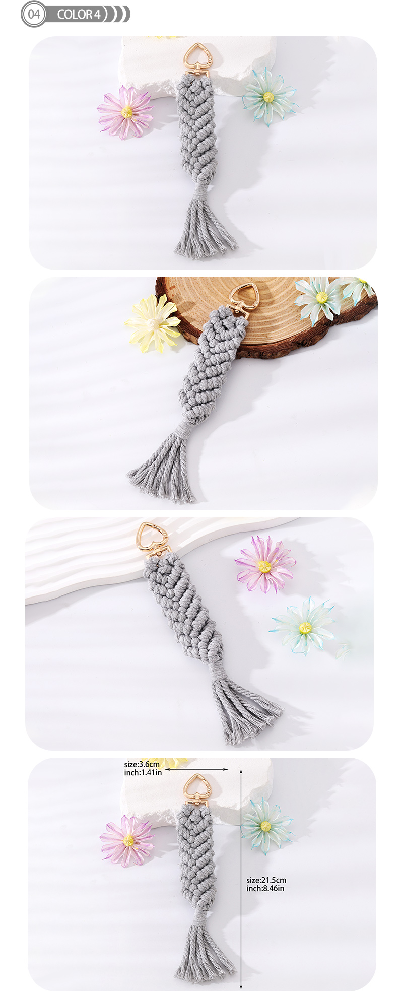 Simple Style Solid Color Cotton Plating Braid Bag Pendant Keychain display picture 5