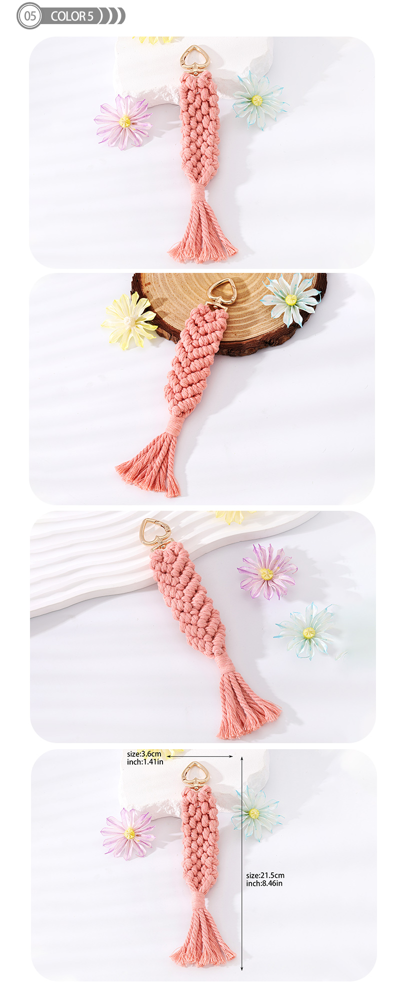 Simple Style Solid Color Cotton Plating Braid Bag Pendant Keychain display picture 6