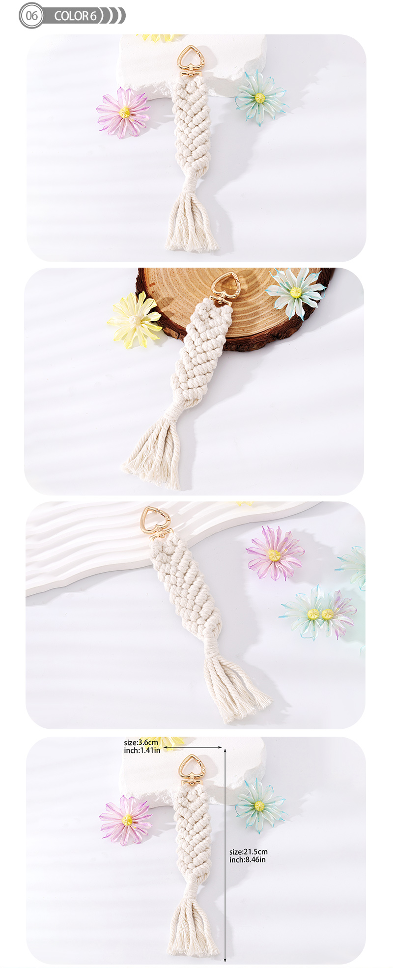 Simple Style Solid Color Cotton Plating Braid Bag Pendant Keychain display picture 7