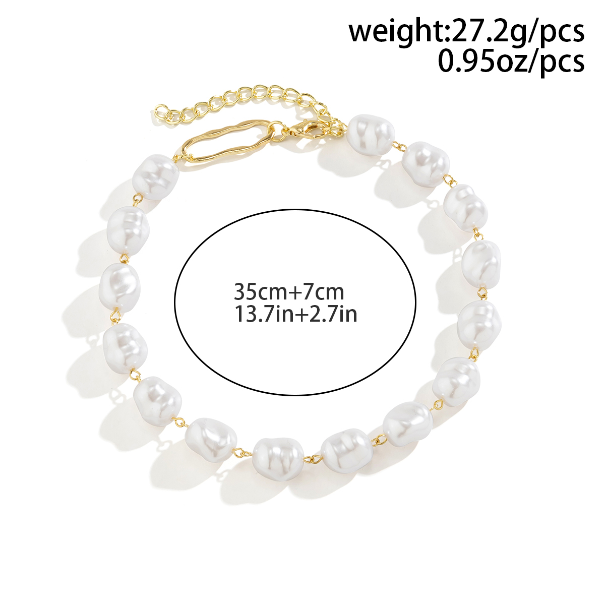 Vintage Style French Style Simple Style Irregular Imitation Pearl Alloy Asymmetrical Three-dimensional Women's Necklace display picture 1