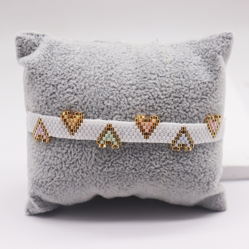IG Style Heart Shape Flower Glass Knitting Women's Bracelets display picture 5