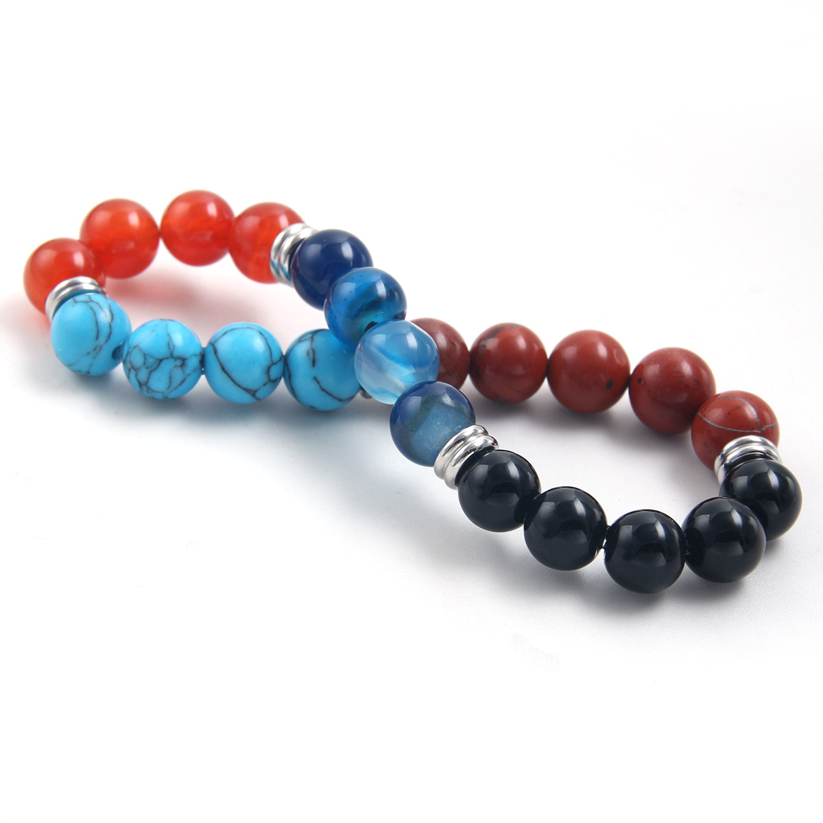 Style Simple Rond Acier Inoxydable La Pierre Naturelle Bracelets En Masse display picture 5