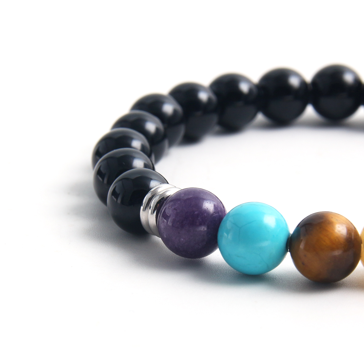 Simple Style Commute Round 304 Stainless Steel Natural Stone Beaded Unisex Bracelets display picture 3