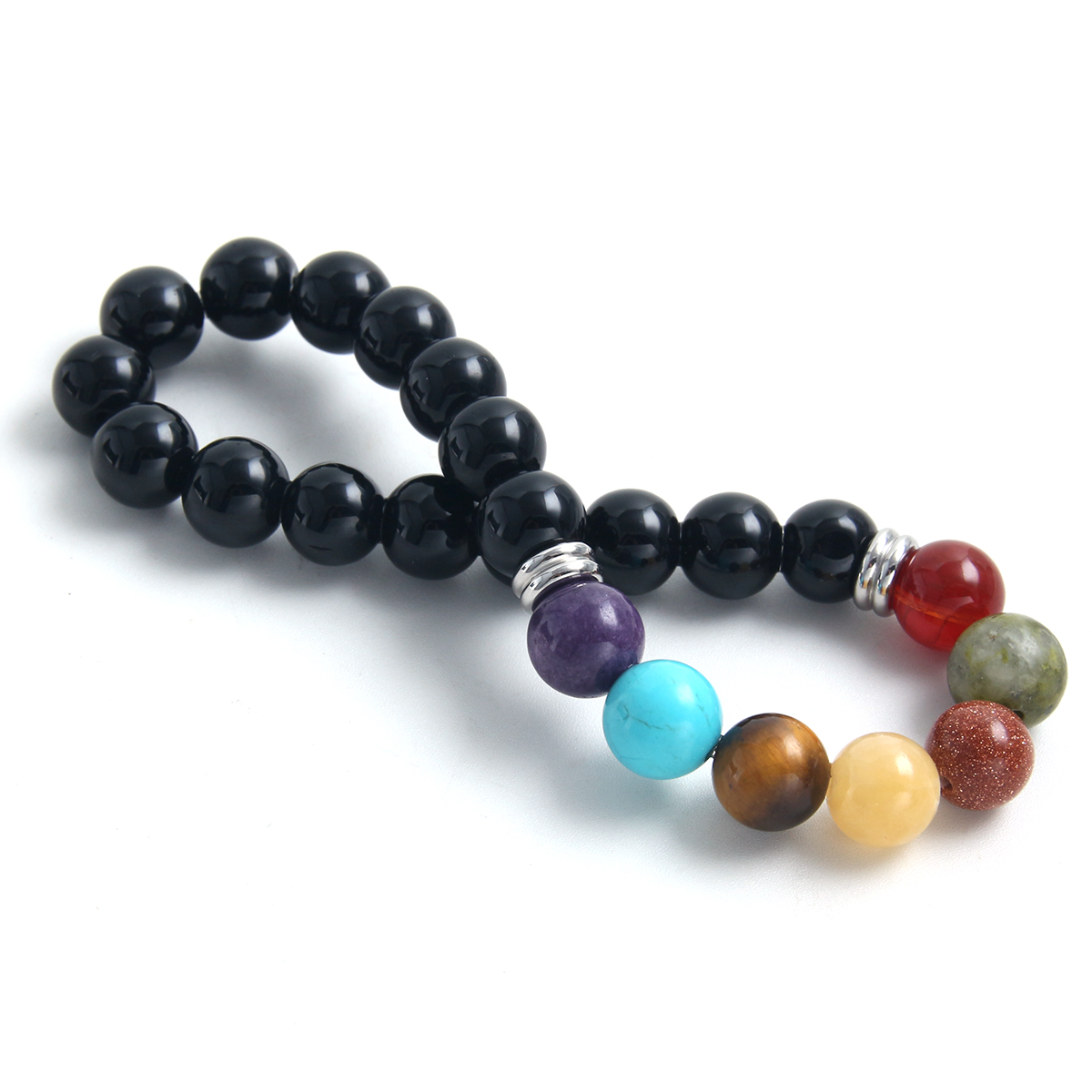 Simple Style Commute Round 304 Stainless Steel Natural Stone Beaded Unisex Bracelets display picture 2