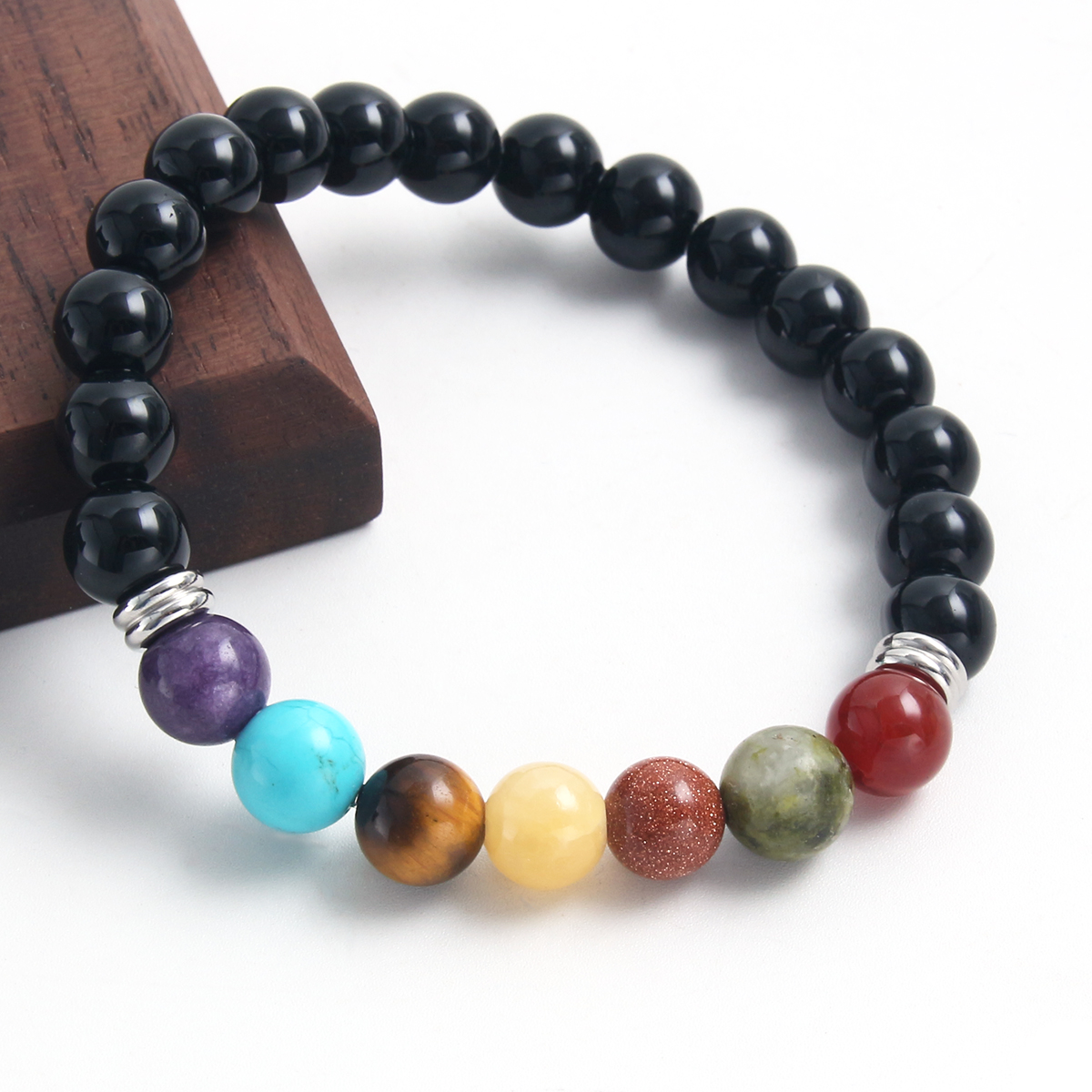 Simple Style Commute Round 304 Stainless Steel Natural Stone Beaded Unisex Bracelets display picture 4