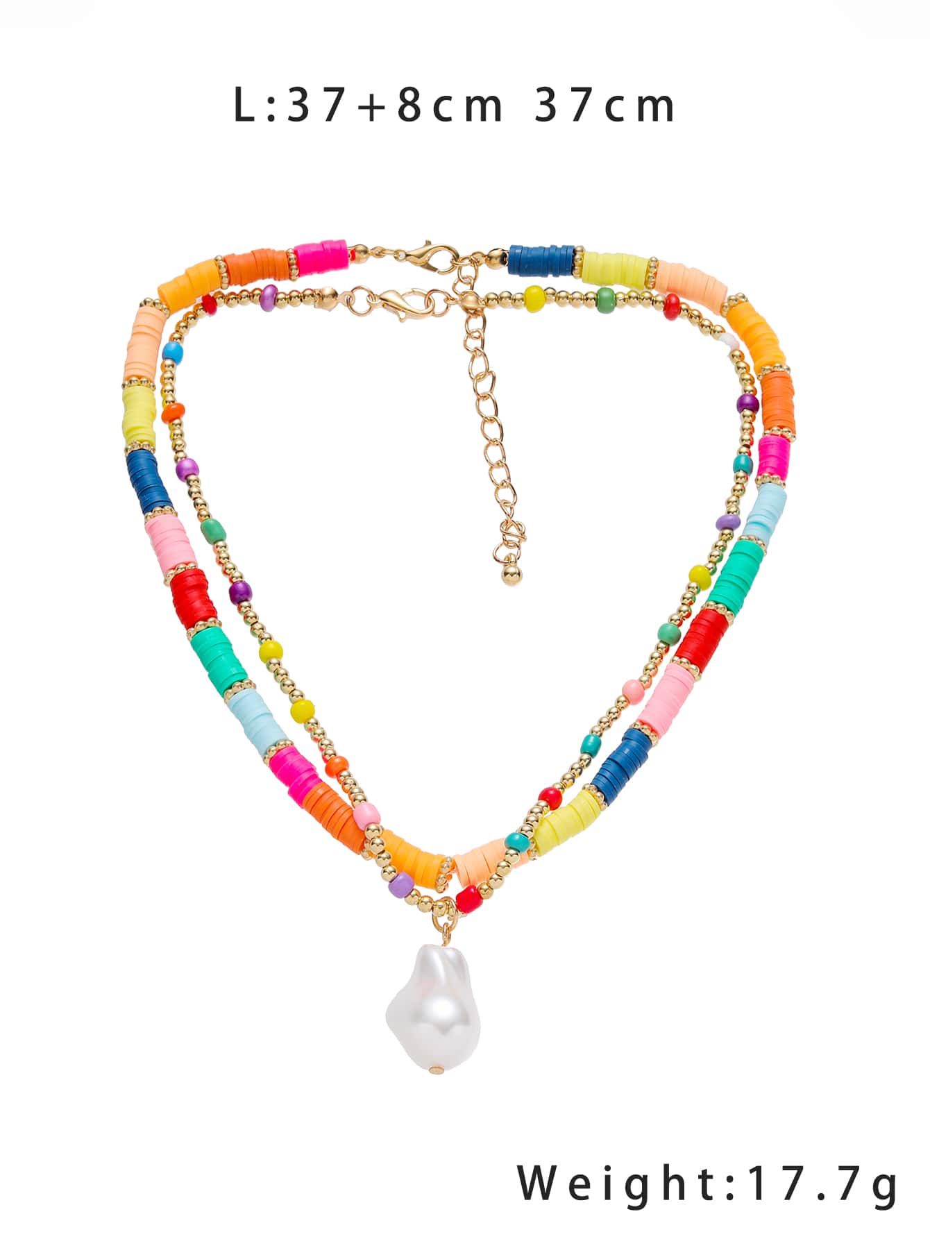 Hawaiian Vacation Beach Color Block Beaded Imitation Pearl Soft Clay Women's Necklace display picture 1