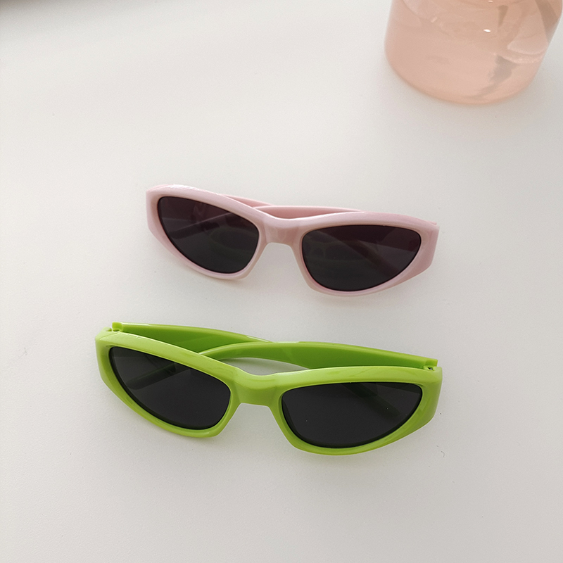 Y2K Solid Color Pc Resin Avaitor Full Frame Kids Sunglasses display picture 5