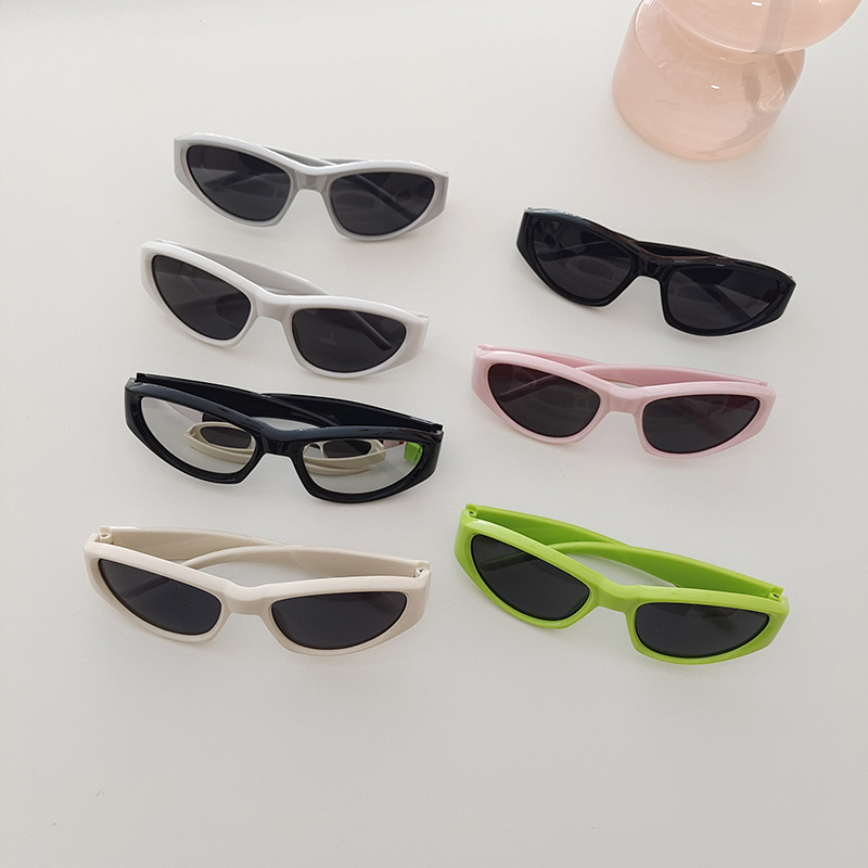 Y2K Solid Color Pc Resin Avaitor Full Frame Kids Sunglasses display picture 2