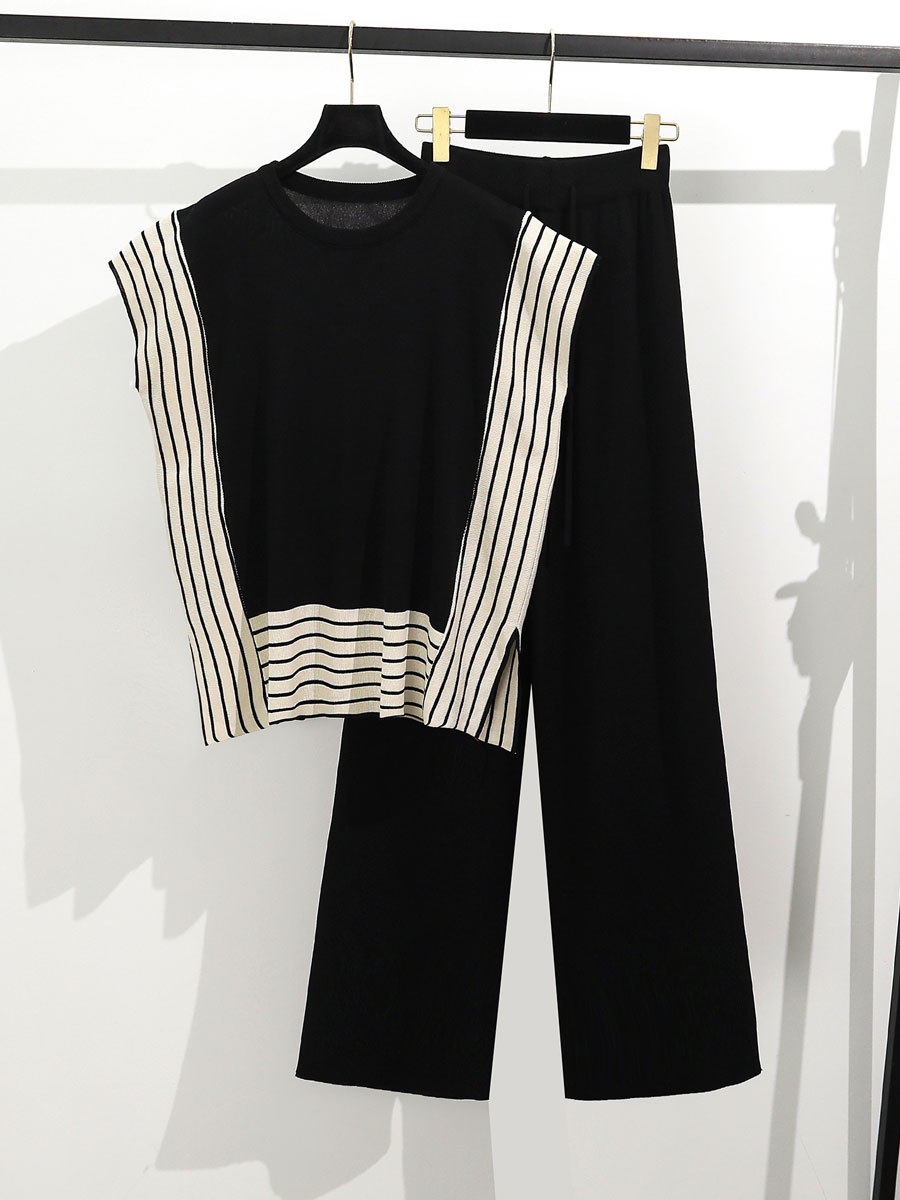 Täglich Frau Vintage-Stil Streifen Polyester Hosen-Sets Hosen-Sets display picture 4