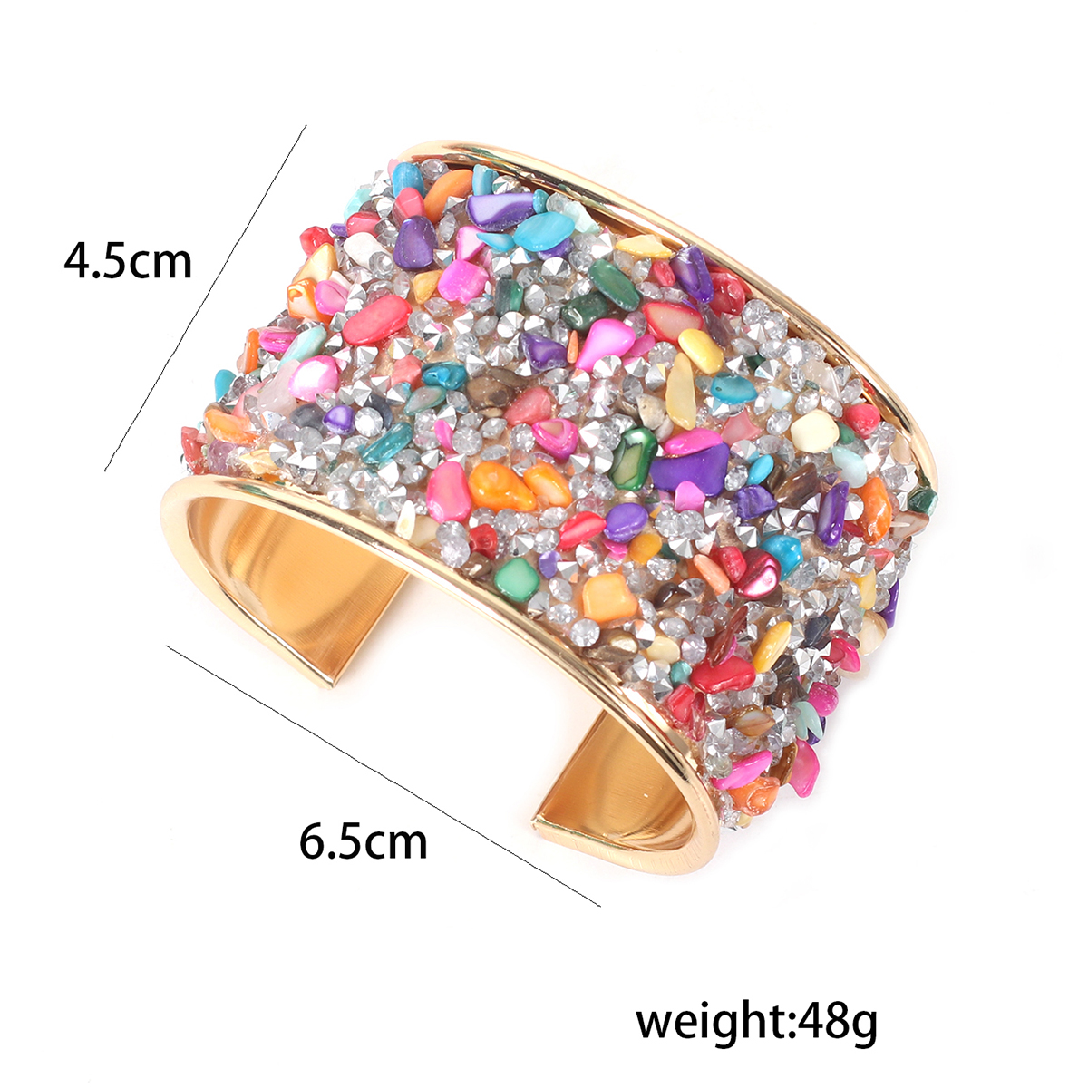 Simple Style Classic Style Color Block Zircon Artificial Gemstones Wholesale Bangle display picture 2