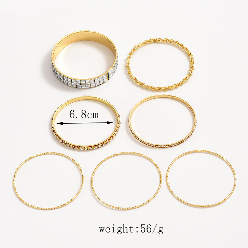 Simple Style Solid Color Rhinestones Alloy Wholesale Bangle display picture 2