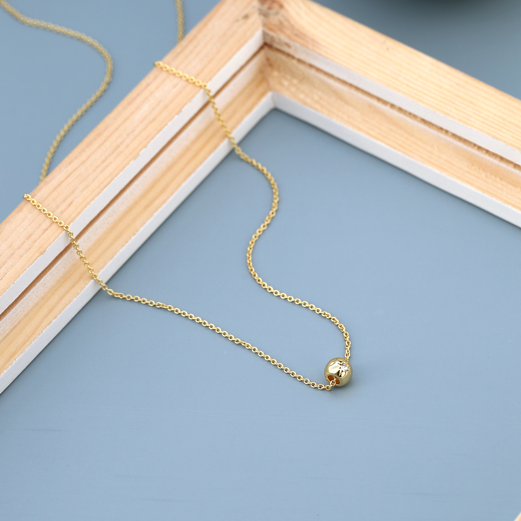 Kupfer 18 Karat Vergoldet IG-Stil Einfacher Stil Hexagramm Runden Inlay Zirkon Halskette Mit Anhänger display picture 8